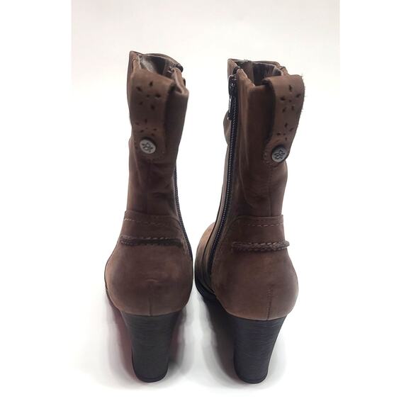 Rockport Cobb Hill brown leather heeled boots women's size 8 - Picture 4 of 7
